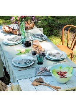 Bee dinner plate blue