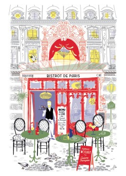 Tea towel bistro front