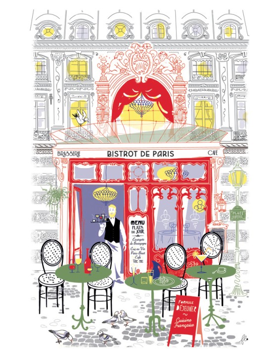 Tea towel bistro front