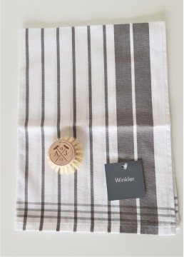 Tea towel grey stripes