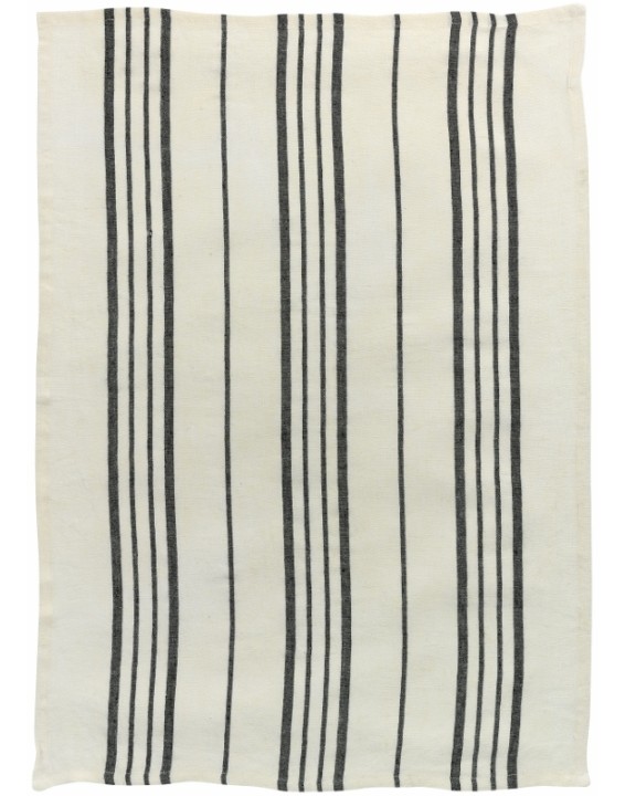 Tea towel black linen