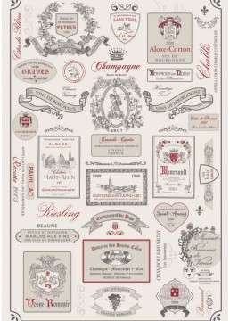 Tea towel wine labels
