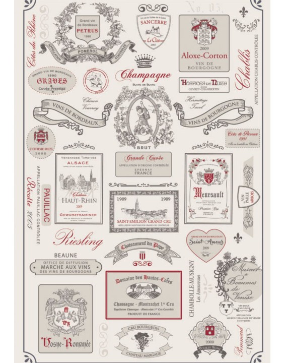 Tea towel wine labels