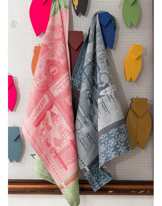 Tea towel jacquard patisserie red 