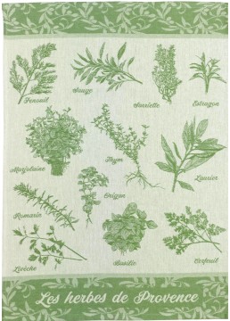 Tea towel jacquard herbs