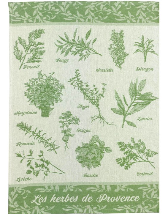 Tea towel jacquard herbs