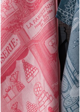 Tea towel jacquard patisserie red 