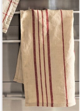 Tea towel red linen